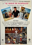 1963 <em>Fun In Acapulco</em> Spanish Movie Poster – Starring Elvis Presley – Very Unusual Style