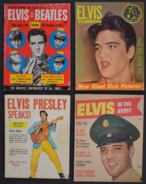 Elvis Presley 1950s -1970s Magazine Collection of 64 Different Incl. <em>Elvis Presley Speaks</em> and <em>Official Elvis Presley Album</em>