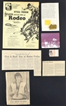 Elvis Presley Houston Livestock Show and Rodeo Archive with 1970 Badge and Program, 1974 Concert Brochure, 1970 and 1976 Photographs and Other Ephemera (13 Pieces)