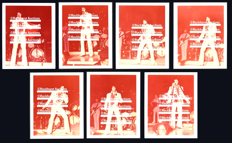 1972 Group of Seven Original Polaroid Photographs from Elvis Presley Concert on April 15, 1972, in Macon, Georgia