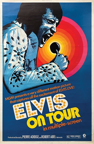1972 <em>Elvis on Tour</em> 40 X 60 Movie Poster – Lesser Seen Over-Sized Poster
