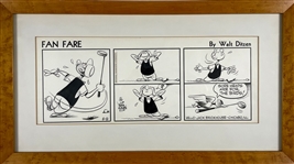 1957 Walt Ditzen Comic Strip Original Artwork Inscribed “Hello-Jack Brickhouse-Chicago, ILL.”