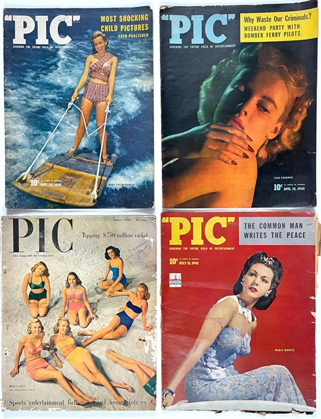 Collection of 1930s to 1940s  Hollywood Pin-Up Magazine Collection Including <em>SEE</em> (15), <em>PIC</em> (7) and Several Others