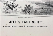 1865 J.H. Bufford Lithograph “JEFF”S LAST SHIFT” Picturing Confederate President Jefferson Davis Fleeing Disguised as a Woman