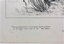 1865 J.H. Bufford Lithograph “JEFF”S LAST SHIFT” Picturing Confederate President Jefferson Davis Fleeing Disguised as a Woman