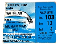 September 15, 1978, Muhammad Ali vs. Leon Spinks Ticket Stub - “The Battle of New Orleans” in the Superdome – Ali becomes first man to win the World Heavyweight Championship three times!