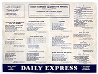 June 18, 1963, Cassius Clay vs. Henry Cooper Heavyweight Title Fight Program with <em>Daily Express</em> Cummunity Singing Insert – Clay Nearly Knocked Out in the 4th Round!