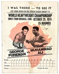 October 29/30, 1974, Muhammad Ali vs. George Foreman “Rumble in the Jungle” Closed Circuit Fight Programs Group of Three