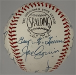 1939 American League All-Star Team Signed Ball (Signed at 25th Anniversary Ceremony in 1964) with DiMaggio, Jimmie Foxx, Hank Greenberg, Lefty Grove, Bob Feller and Joe Cronin (18 Signatures)