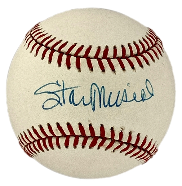 Stan Musial Single Signed Baseball with Musial Signed “Stan the Man” LOA (BAS)