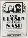 1973 David Crosby and Graham Nash Concert Poster – Ohio University Convocation Center