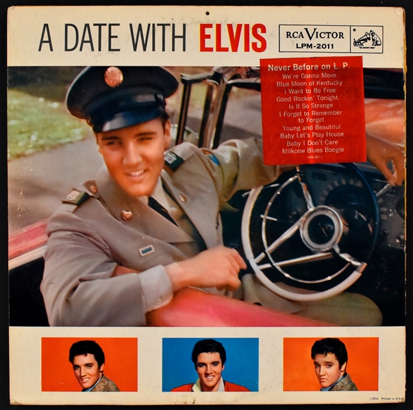 Group of Three Earlier Pressings of Elvis Presley LPs Incl. <em>Elvis</em> (1956), <em>Loving You</em> (1957) and <em>A Date with Elvis</em> (1960)