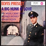 Collection of Six Elvis Presley RCA Import 45 RPM EPs and Singles from Mexico, France, and Germany