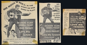 1956 <em>Love Me Tender Theatre Pictorial</em> Movie Program - Rarely Seen Example - Plus Period Newspaper Ads for the Film