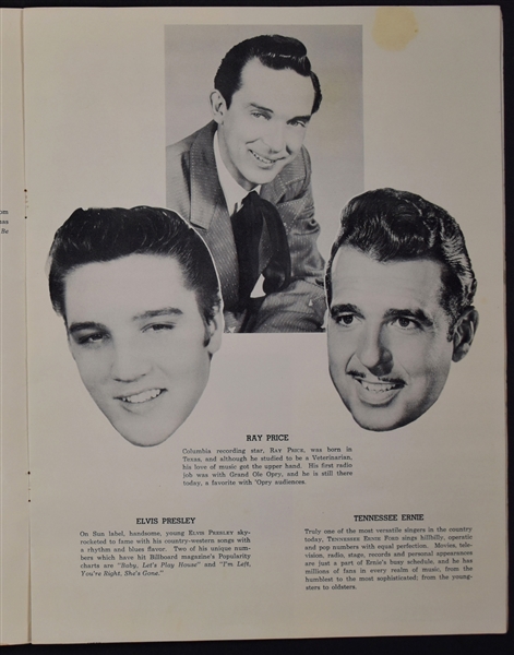 1955 <em>Grand Ole Opry</em> Souvenir Concert Program Featuring Elvis Presley