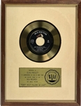 RIAA Gold Record Award for Elvis Presley’s 1961 Single “Can't Help Falling in Love” To ELVIS PRESLEY - Certified in 1962 - White Linen Matte Style