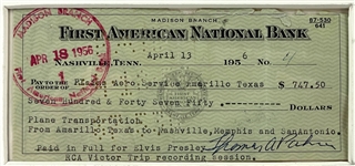 1956 Elvis Presley “Heartbreak Hotel” Recording Session Collection with Colonel Tom Parker Signed Check and Tom Diskin Letter  - From The 1999 Graceland Archives Auction
