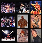 Collection of Nine Wrestling Superstars Signed 8x10s Incl. Hulk Hogan (9) (BAS)