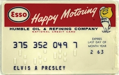 1963 Elvis Presleys Personal "ESSO" Gas Credit Card - From The 1999 Graceland Archives Auction