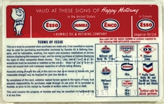 1963 Elvis Presley's Personal ESSO Gas Credit Card - From The 1999 Graceland Archives Auction