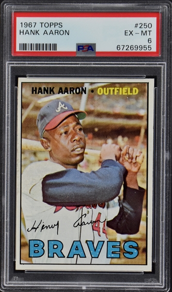 1967 Topps Baseball #250 Hank Aaron – PSA EX-MT 6