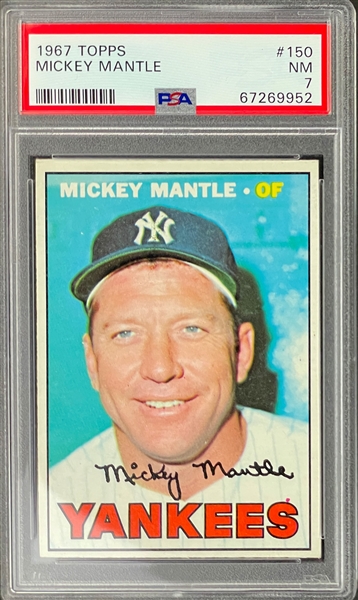 1967 Topps Baseball #150 Mickey Mantle – PSA NM 7