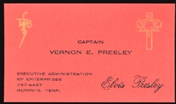 Vernon Presley TCB Letterhead and Red TCB Business Card