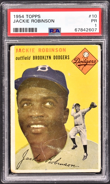 1954 Topps #10 Jackie Robinson – PSA PR 1
