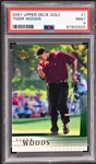 2001 Upper Deck Golf #1 Tiger Woods Rookie Card – PSA MINT 9