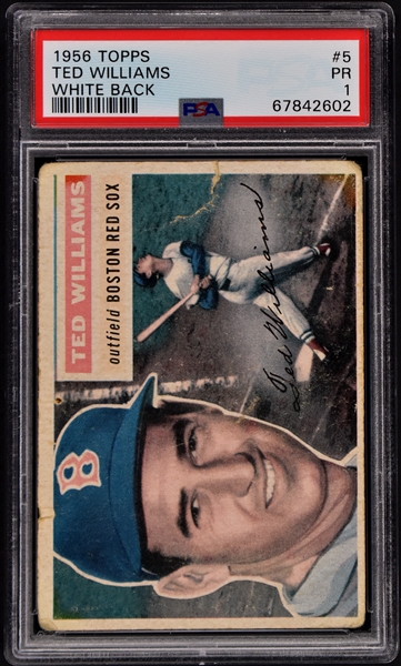 1956 Topps #5 Ted Williams – PSA PR 1