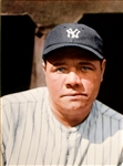 Massive and Intense Babe Ruth Colorized Artwork of Charles Conlon Portrait – In Ornate Framed Display