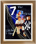Mickey Mantle Giclee on Canvas Collage Artwork by Tom Salomon