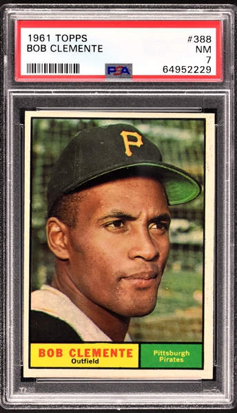 1961 Topps #388 Roberto Clemente – PSA NM 7