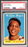 1958 Topps #5 Willie Mays – PSA VG 3