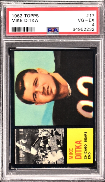 1962 Topps Football #17 Mike Ditka – PSA VG-EX 4