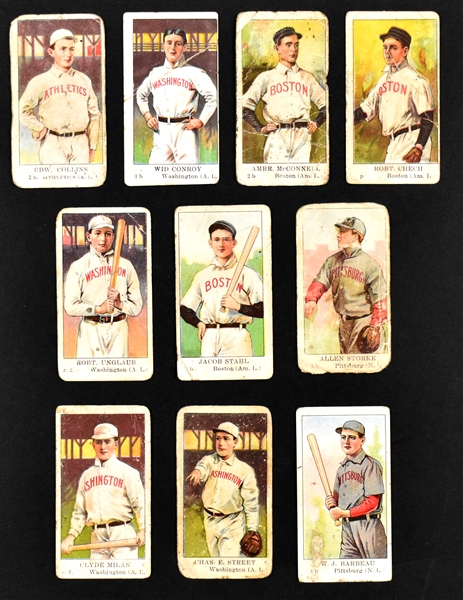 1908-1910 E91-B and E91-C American Caramel Collection of 10 Incl. Eddie Collins