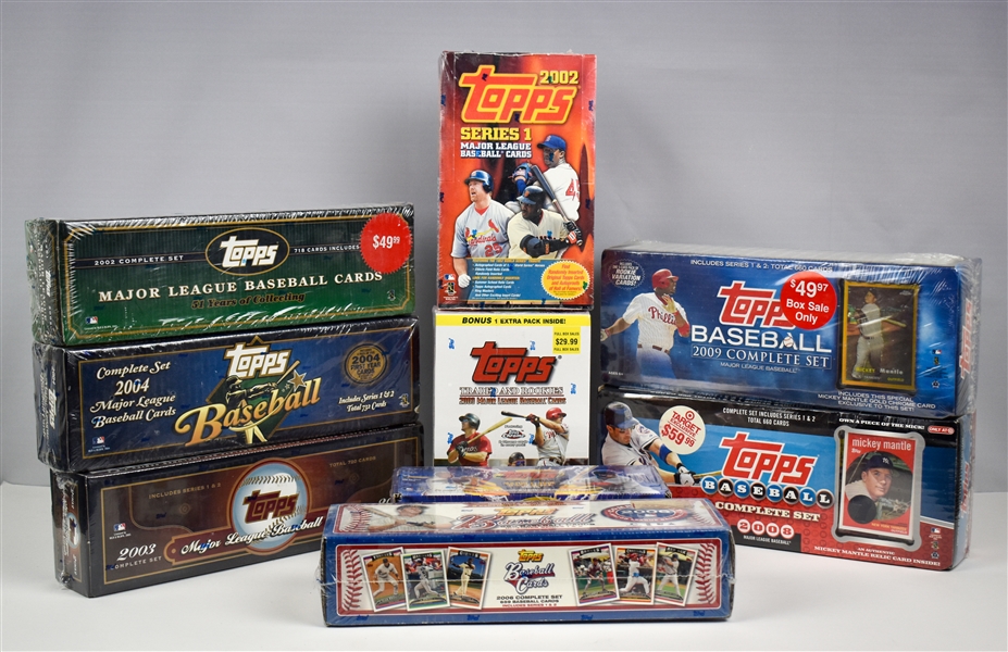 2000-2009 Topps Baseball Factory Sealed Sets and Boxes (9 Total)