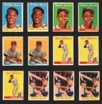 1958 Topps Baseball Hoard (998) with Many Duplicate HOFers 
