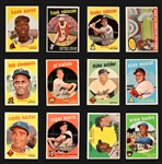 1959 Topps Partial Set (492/572) Including #10 Mickey Mantle (PSA 4) and #50 Willie Mays (PSA VG 3)