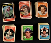 1959 Topps Partial Set (492/572) Including #10 Mickey Mantle (PSA 4) and #50 Willie Mays (PSA VG 3)