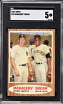 1962 Topps #18 Managers' Dream Mickey Mantle Willie Mays – SGC EX 5