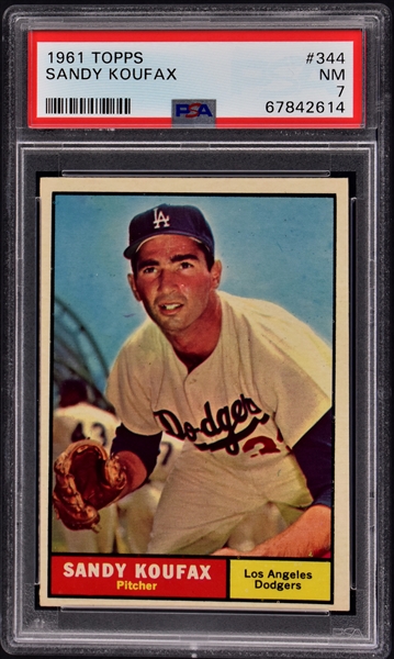 1961 Topps #344 Sandy Koufax – PSA NM 7