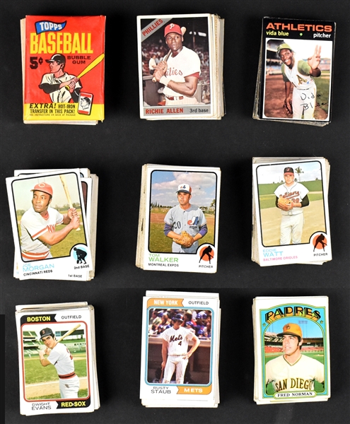 1958-1974 Topps Baseball Shoe Box Collection of 736 (Incl. More Than 400 1972 Topps) with TONS of HOFers
