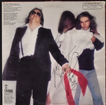Meatloaf Double-Signed 1977 LP <em>Bat Out of Hell</em> “Not For Sale” White Label (BAS) Plus Stage-Used Drumstick and “Crew” Backstage Passes (2)