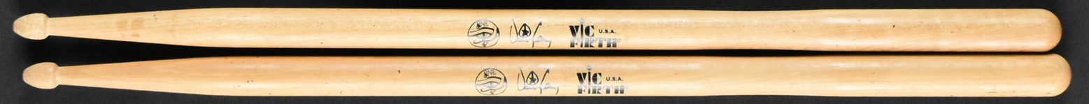 Danny Carey (TOOL) Drumsticks and Signed Drumhead Plus “Working Crew” Backstage Passes (2)