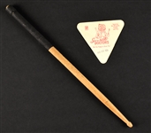 Cracker Complete Band-Signed Drumhead and Stage-Used Drumstick Plus “Working Crew” Backstage Pass