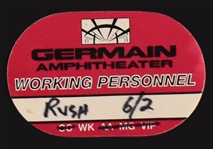 Neil Peart Stage-Acquired Drumsticks, Alex Lifeson Guitar Picks (2), RUSH “Working Personnel” Backstage Passes (3) and Other Tour Ephemera (12 Pieces Total)