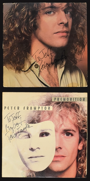 Peter Frampton Signed LPs <em>Where I Should Be</em> and <em>Premonition</em> (BAS)