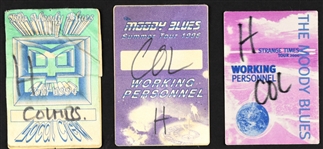 Gordon Marshall (The Moody Blues) Stage-Used Drumsticks (3) Plus “LOCAL CREW” Backstage Passes (3)