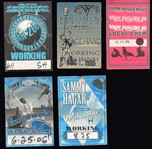 Sammy Hagar Autograph and Hagar and Van Halen Stage-Used Set Lists and  “WORKING CREW” Backstage Passes (5)